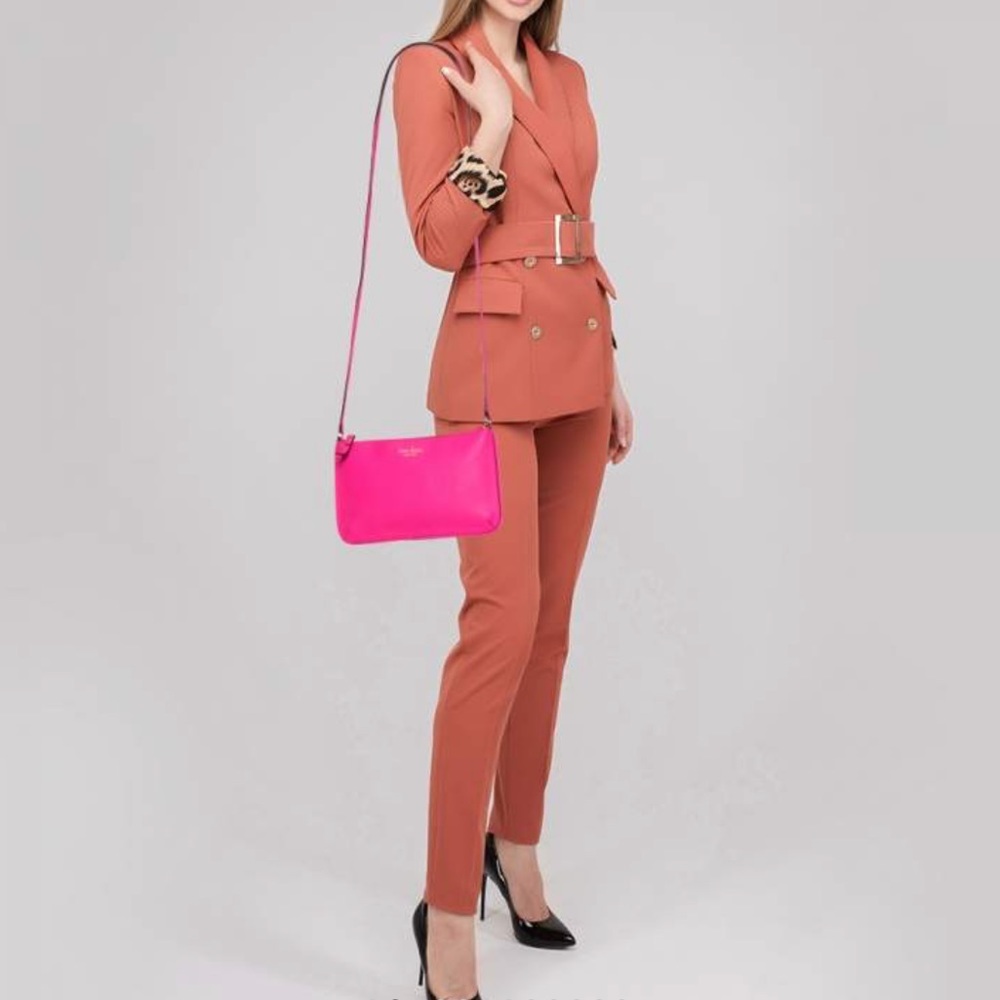 Kate Spade Saffiano Lather Top Zip Slim CrossBody Bag (Used)